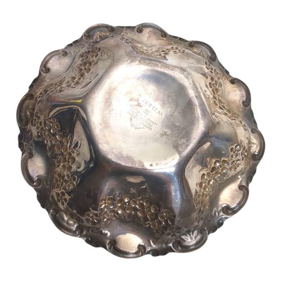 Mappin & Webb Prince's Plate Small Round Grapes Trinket Dish London Sheffield - Picture 9 of 11